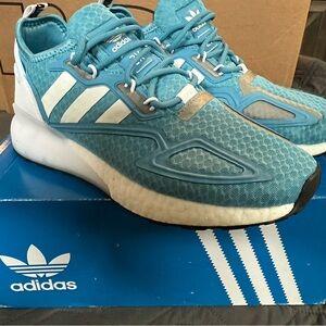 Adidas Teal and White Sneakers